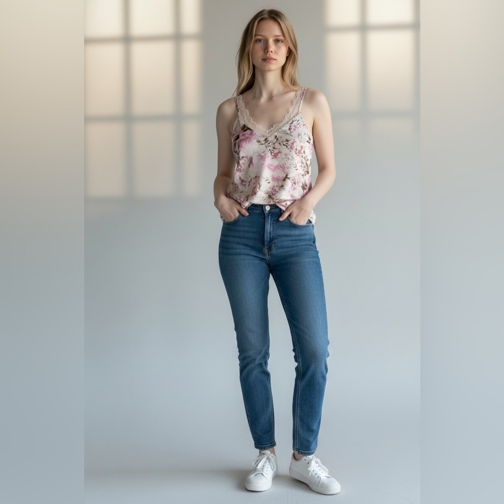 NWT Espress Women's V Neck Floral Camisole Top